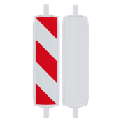 Plastic traffic panel type 60W | film RA1/A, hatched | on one side indicating right | red / white